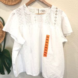 New, not worn Ella moss XXL lace white blouse